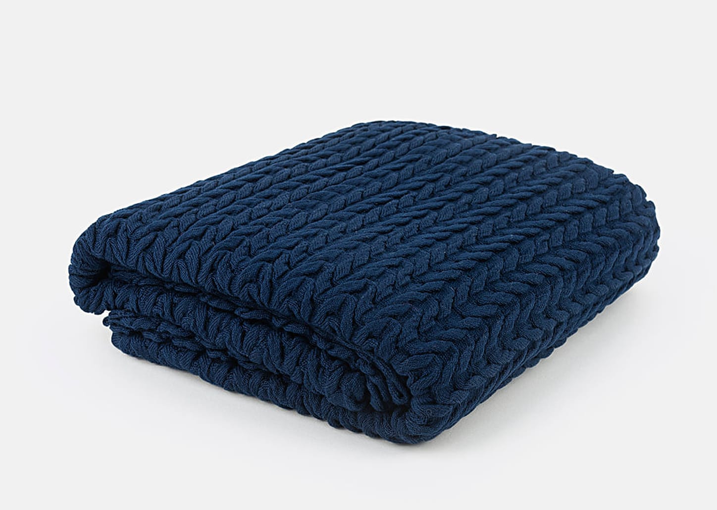 Manta de Tricot Neville Azul Marinho