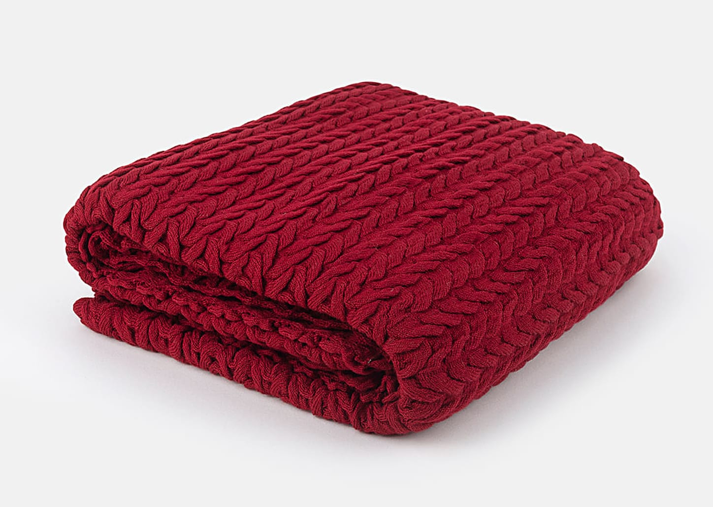 Manta de Tricot Neville Vermelha