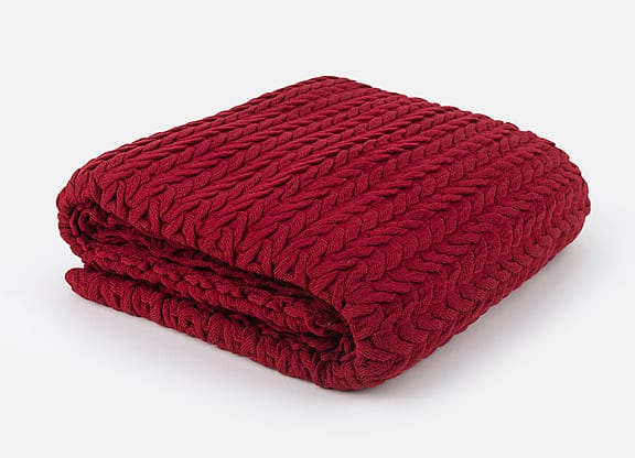 Manta de Tricot Neville Vermelha