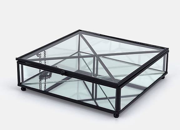 Caixa Quadrada de Vidro Esparta