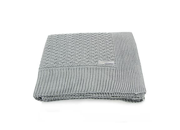 Peseira de Tricot Maxime com Porta Travesseiro - Cinza