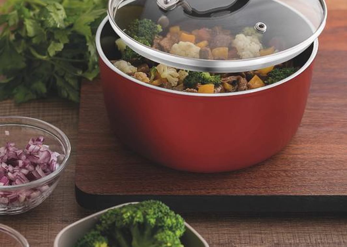 Panela Alumínio 20 cm Monaco Indução Vermelho Tramontina