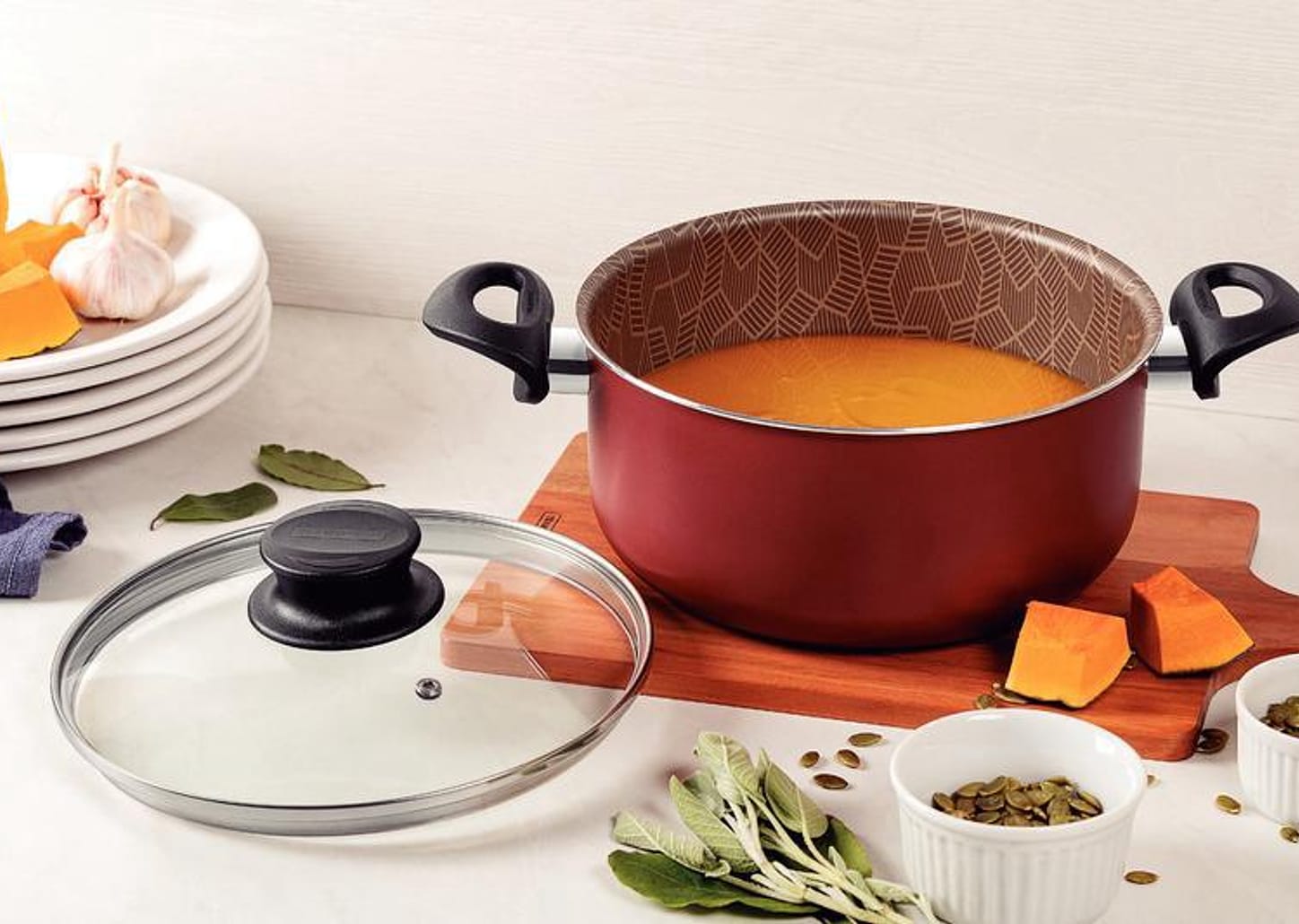 Caçarola Paris Alum. Antiad. 22 cm 3,8 L Vermelho Tramontina