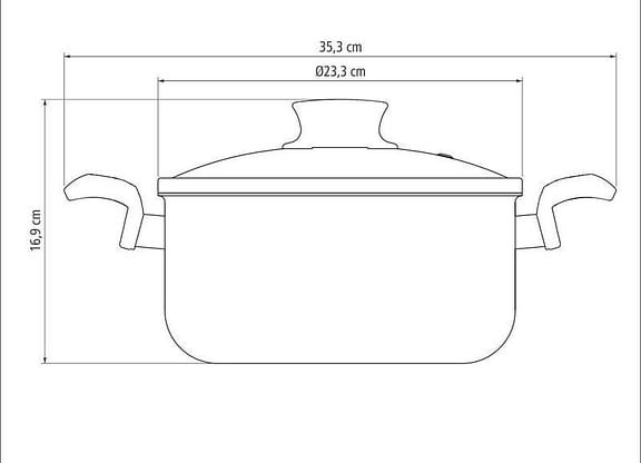 Caçarola Paris Alum. Antiad. 22 cm 3,8 L Vermelho Tramontina