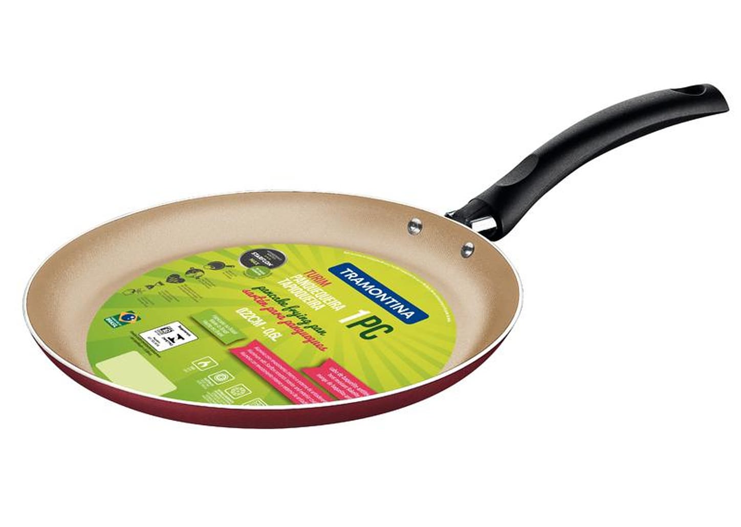 Panquequeira Alumínio 22 cm Turim Vermelha