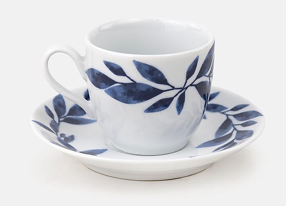 Xícara para Café Blue Pottery com Pires