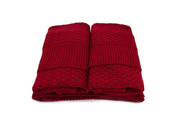 Peseira de Tricot Maxime com Porta Travesseiro - Vermelha