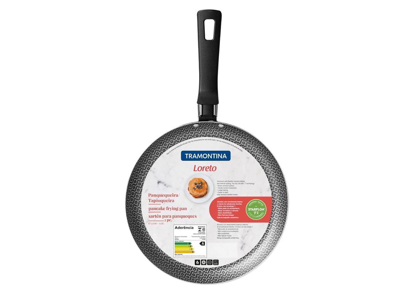 Panquequeira Alumínio 22 cm Loreto Vermelho Tramontina