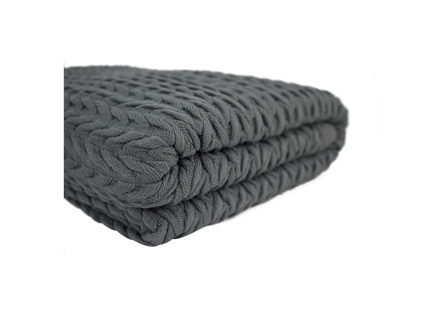 Manta de Tricot Neville Cinza Chumbo