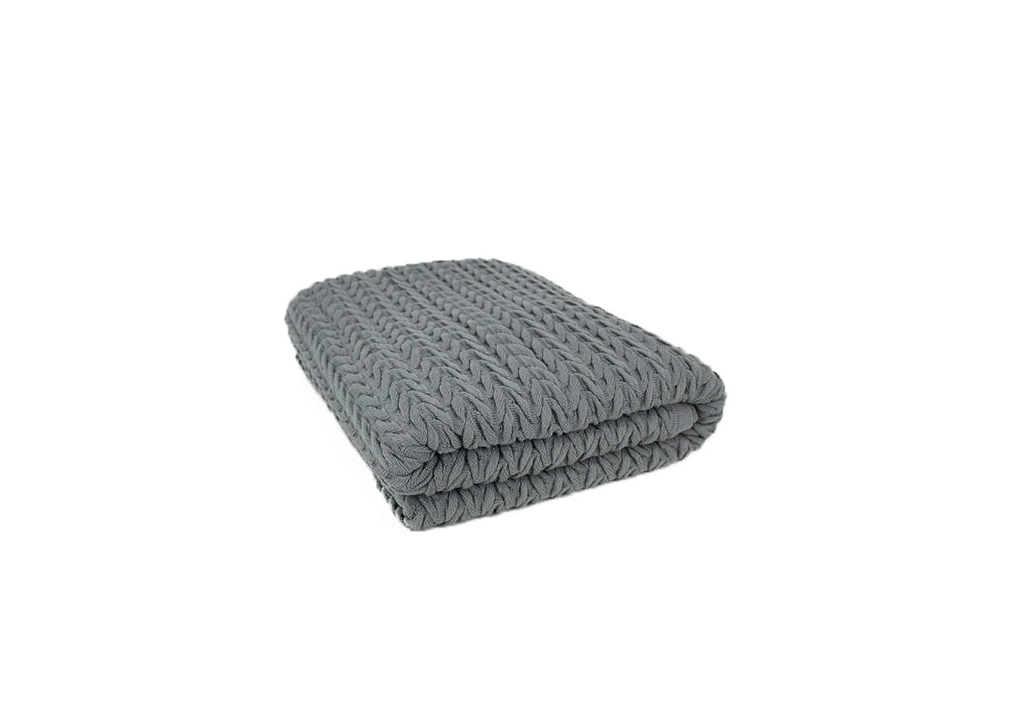 Manta de Tricot Neville Cinza Chumbo