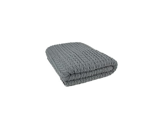 Manta de Tricot Neville Cinza Chumbo