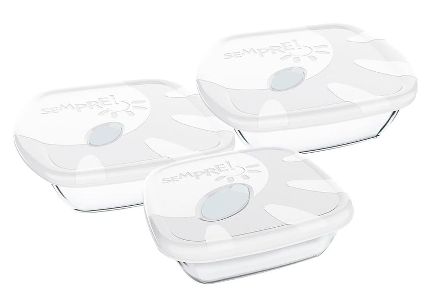 Conjunto de Assadeiras de Vidro Sempre 3 Peças Sortido