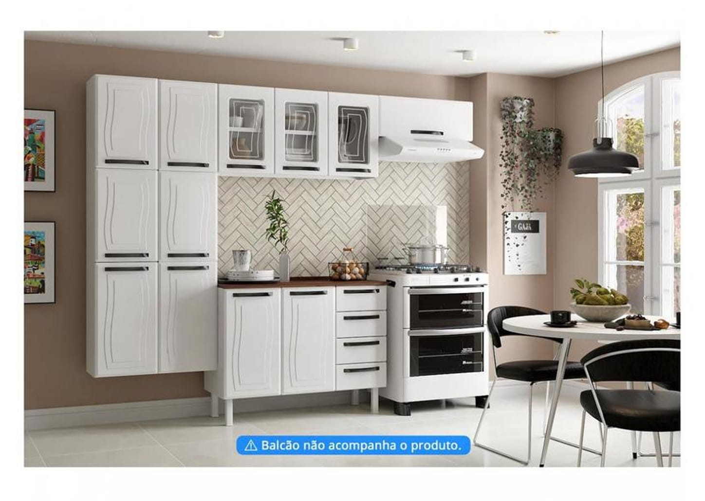 Cozinha Compacta Colormaq Barcelona 10 Portas - Aço