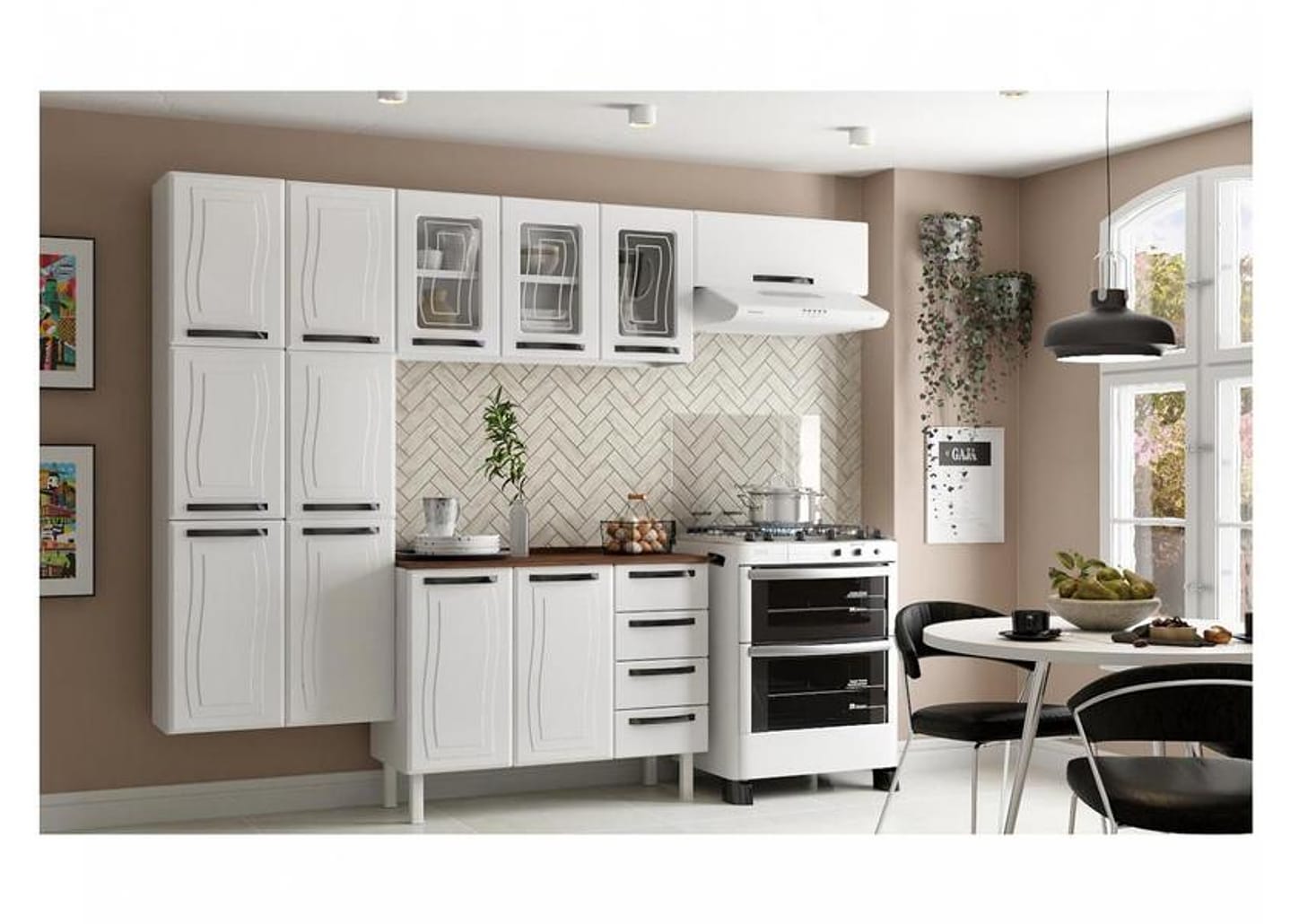 Cozinha Compacta Colormaq Barcelona 10 Portas - Aço