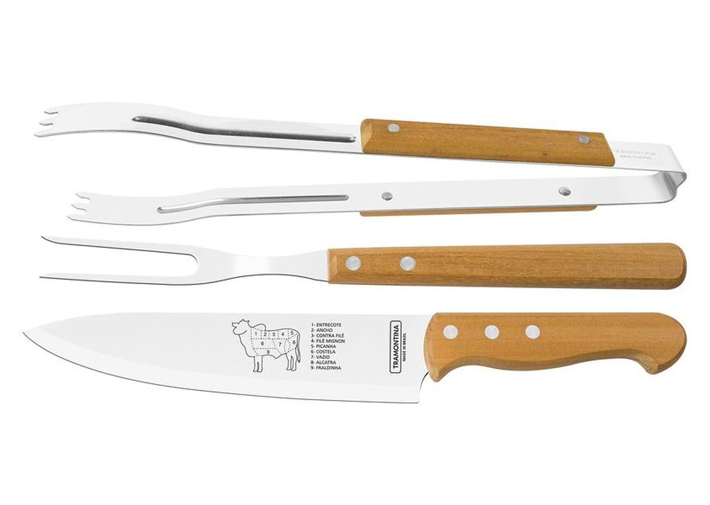 Kit Churrasco 3 Peças Tramontina - Dynamic 22399/075