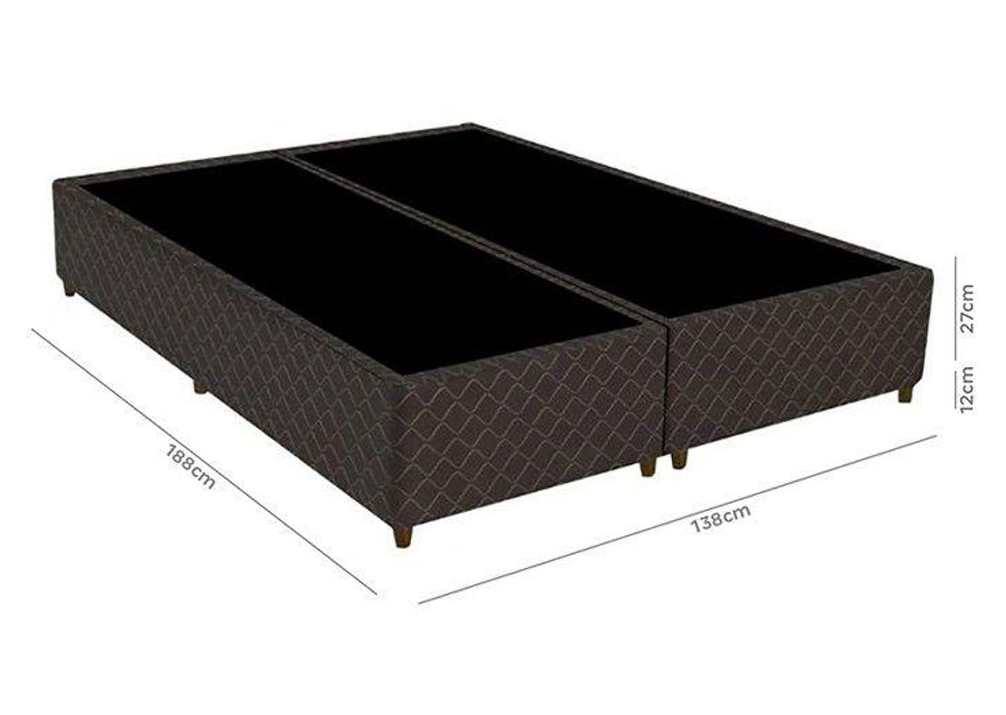 Base Cama Box Queen Gazin Bipartido 27x158x198cm Sommie Poliéster