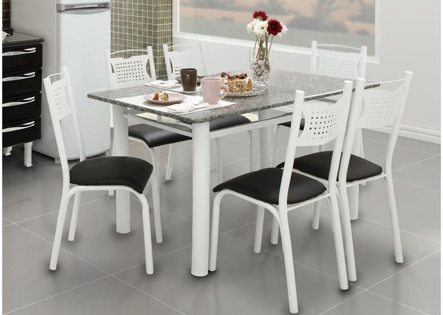 Mesa de Cozinha 6 Cadeiras Retangular - Poeme Ciplafe