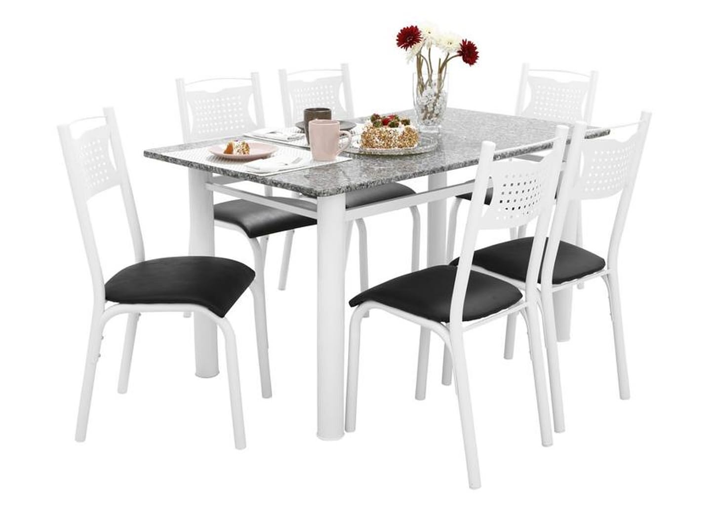 Mesa de Cozinha 6 Cadeiras Retangular - Poeme Ciplafe