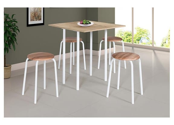 Conjunto de Mesa Dobrável com 4 Banquetas