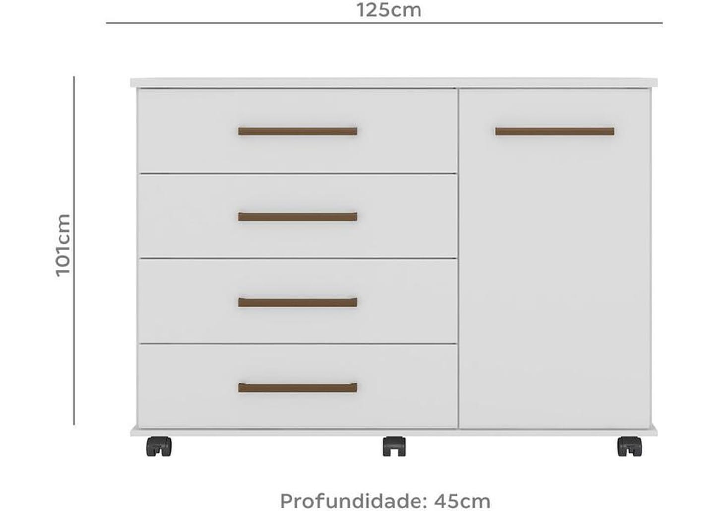 Cômoda 4 Gavetas 1 Porta Demóbile - Flora