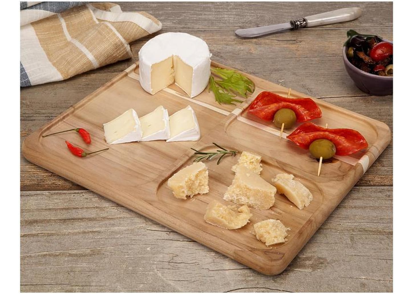 Petisqueira de Madeira Retangular - Tramontina Teca