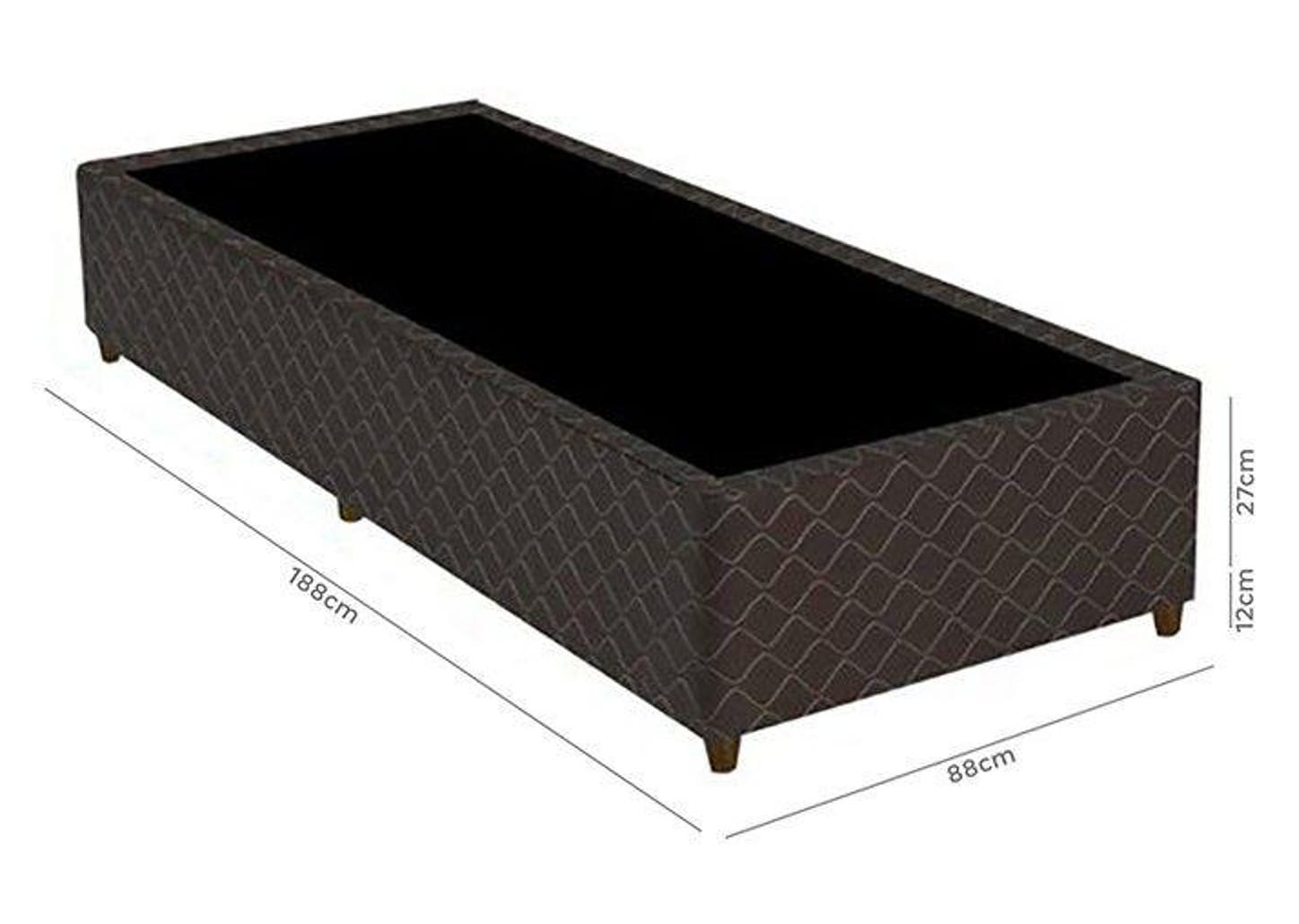Base Cama Box Solteiro Gazin 27cm de Altura - Sommie Poliéster