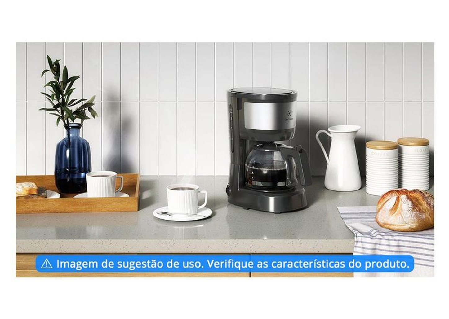 Cafeteira Elétrica Electrolux Efficient ECM10 15 Cafés Preto e Granite Gray