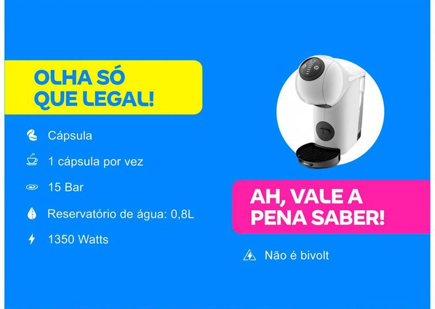 Cafeteira Espresso Arno Nescafé Dolce Gusto - Genio S Basic Branca