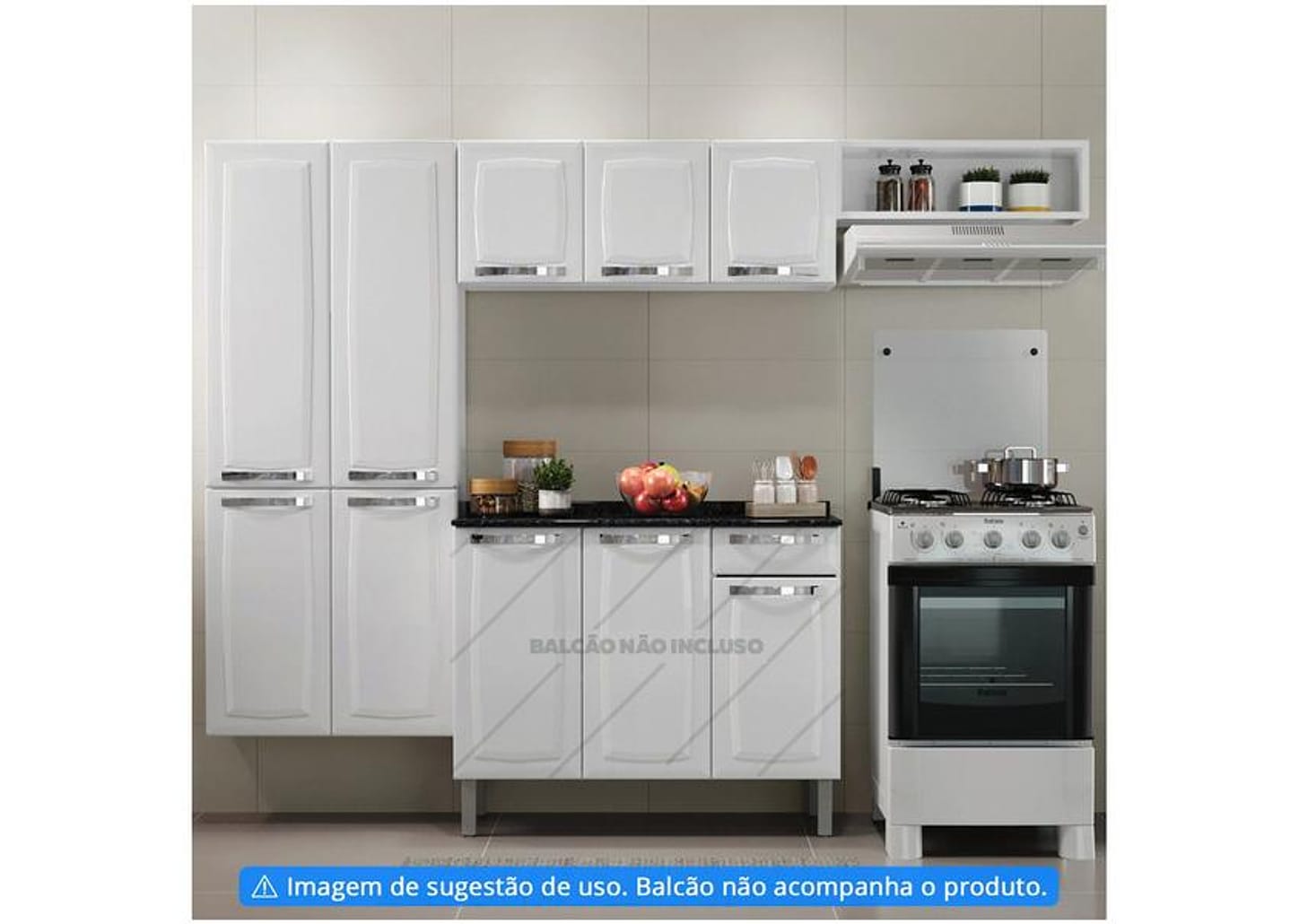 Cozinha Compacta Itatiaia Rose 7 Portas Aço