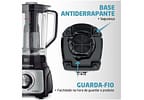 Liquidificador Mondial Turbo Inox L-1100 BI - Preto com Filtro 12 Velocidades 1100W