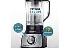 Liquidificador Mondial Turbo Inox L-1100 BI - Preto com Filtro 12 Velocidades 1100W