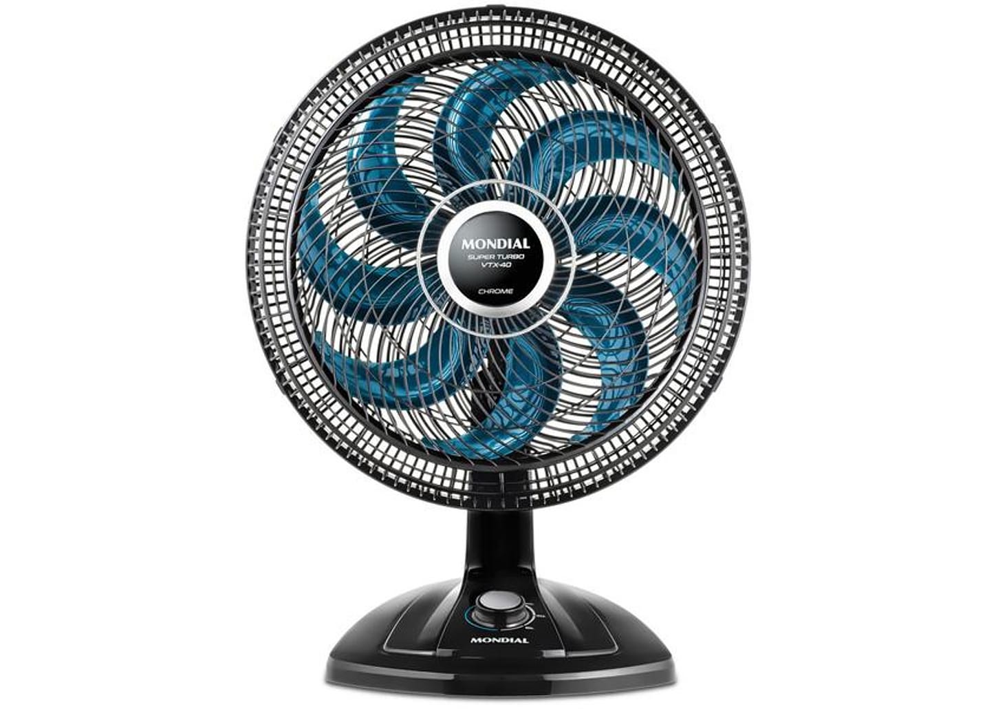 Ventilador de Mesa Mondial Super Turbo - VTX-40 Chrome 40cm 8 Pás 3 Velocidades