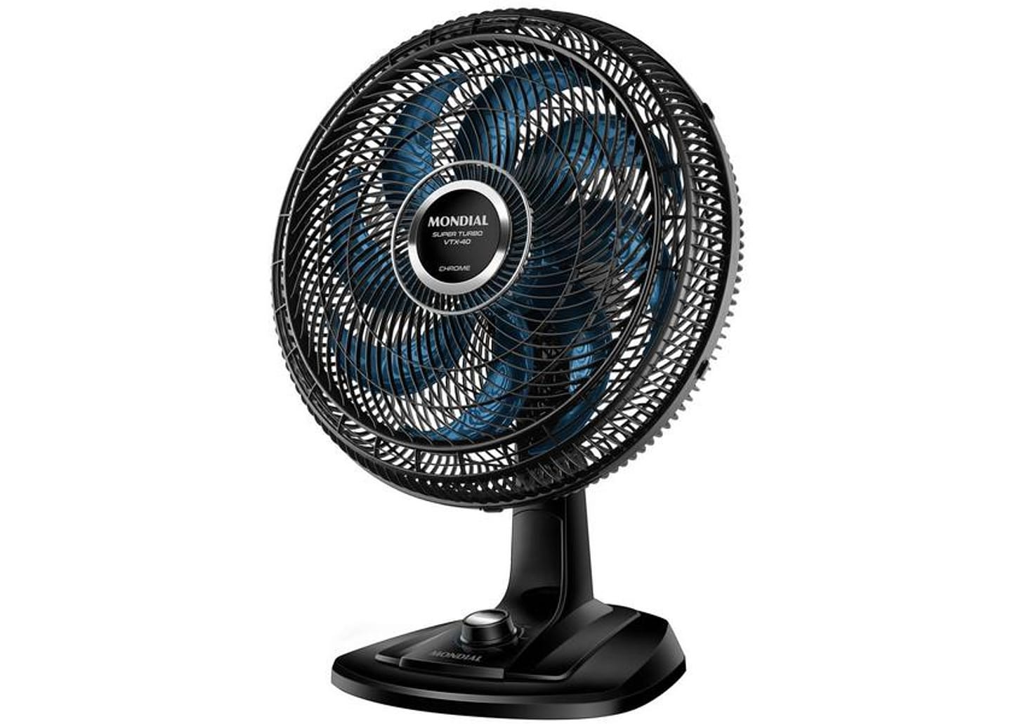 Ventilador de Mesa Mondial Super Turbo - VTX-40 Chrome 40cm 8 Pás 3 Velocidades
