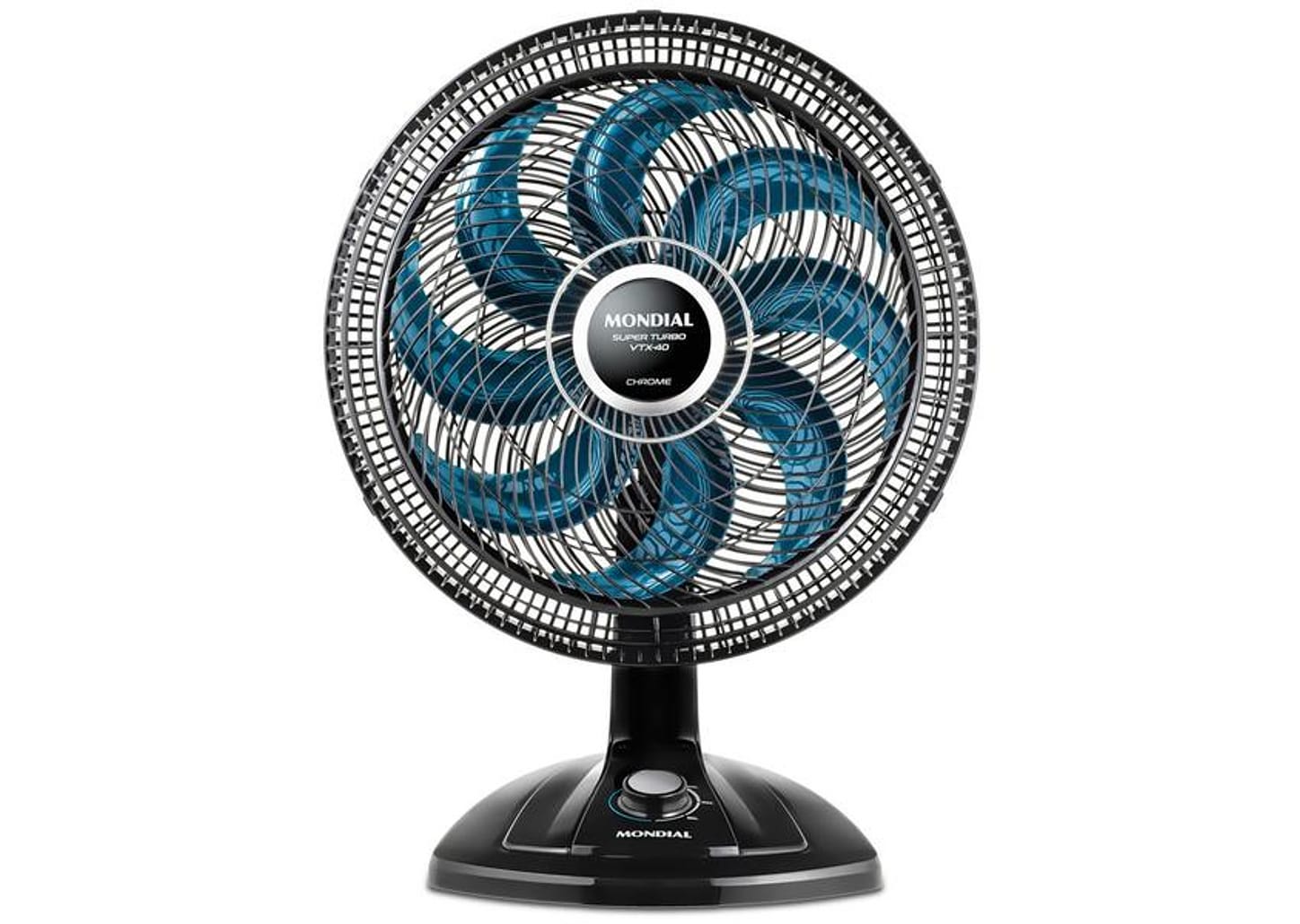 Ventilador de Mesa Mondial Super Turbo - VTX-40 Chrome 40cm 8 Pás 3 Velocidades