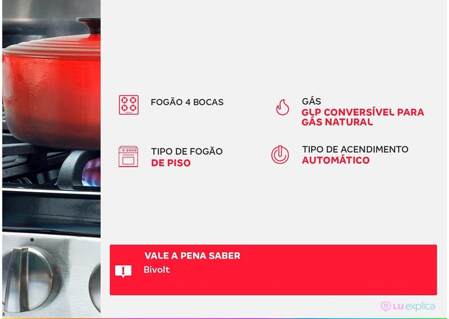 Fogão 4 Bocas Consul Branco Acendimento Automático - CFO4 NABUNA