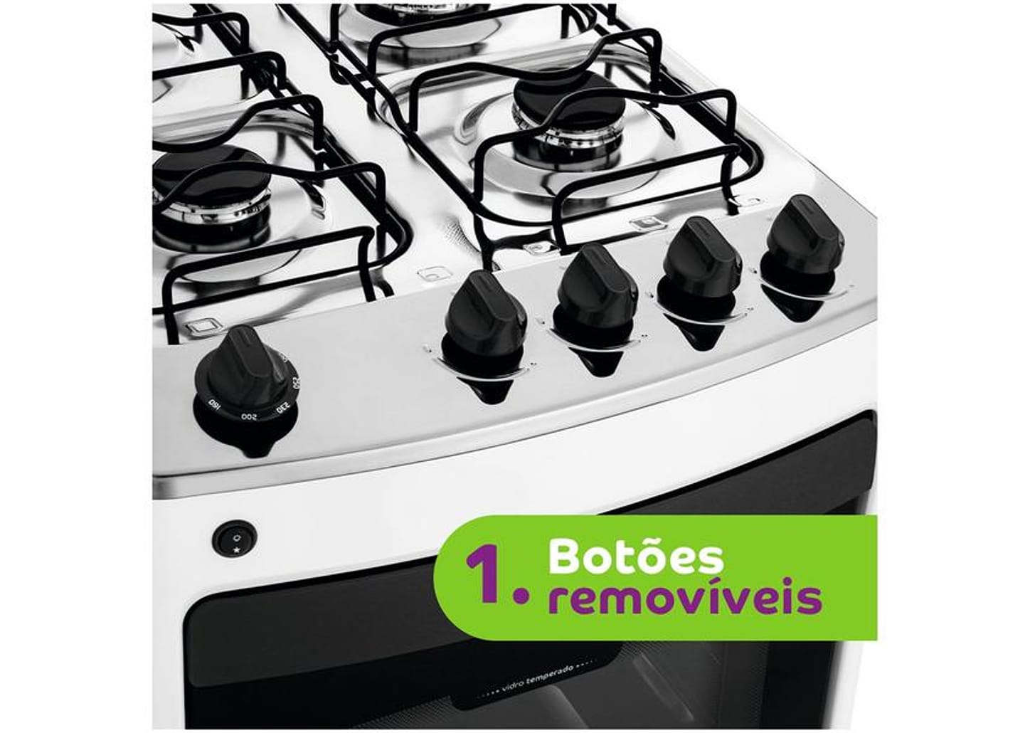 Fogão 4 Bocas Consul Branco Acendimento Automático - CFO4 NABUNA