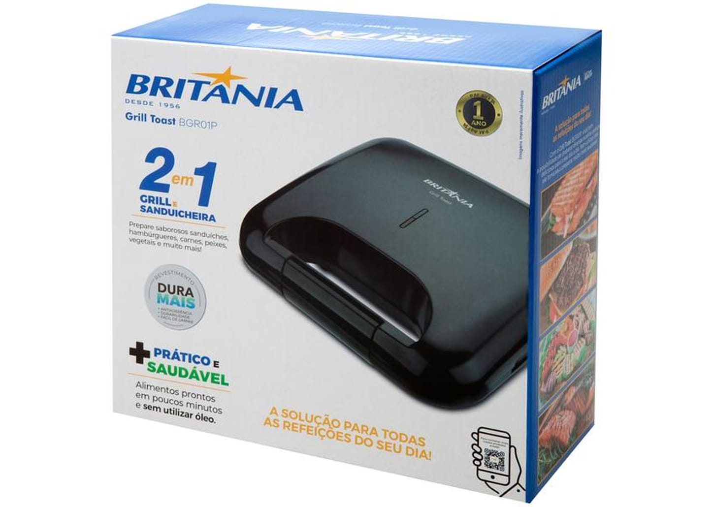Grill/Sanduicheira Britânia Toast BGR01P 750W