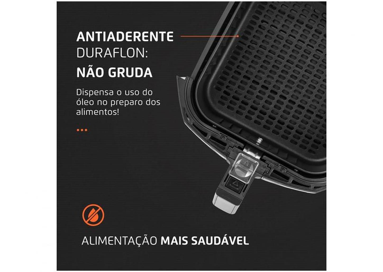 Fritadeira Elétrica sem Óleo/Air Fryer Mondial - Family AFN-40-BI Preto 4L com Timer