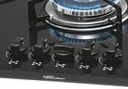 Cooktop 5 Bocas Fischer Preto a Gás GLP - Tripla-Chama 1743 5733