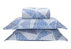 Colcha Queen Bett Design Microfibra Geo Azul 3 Peças