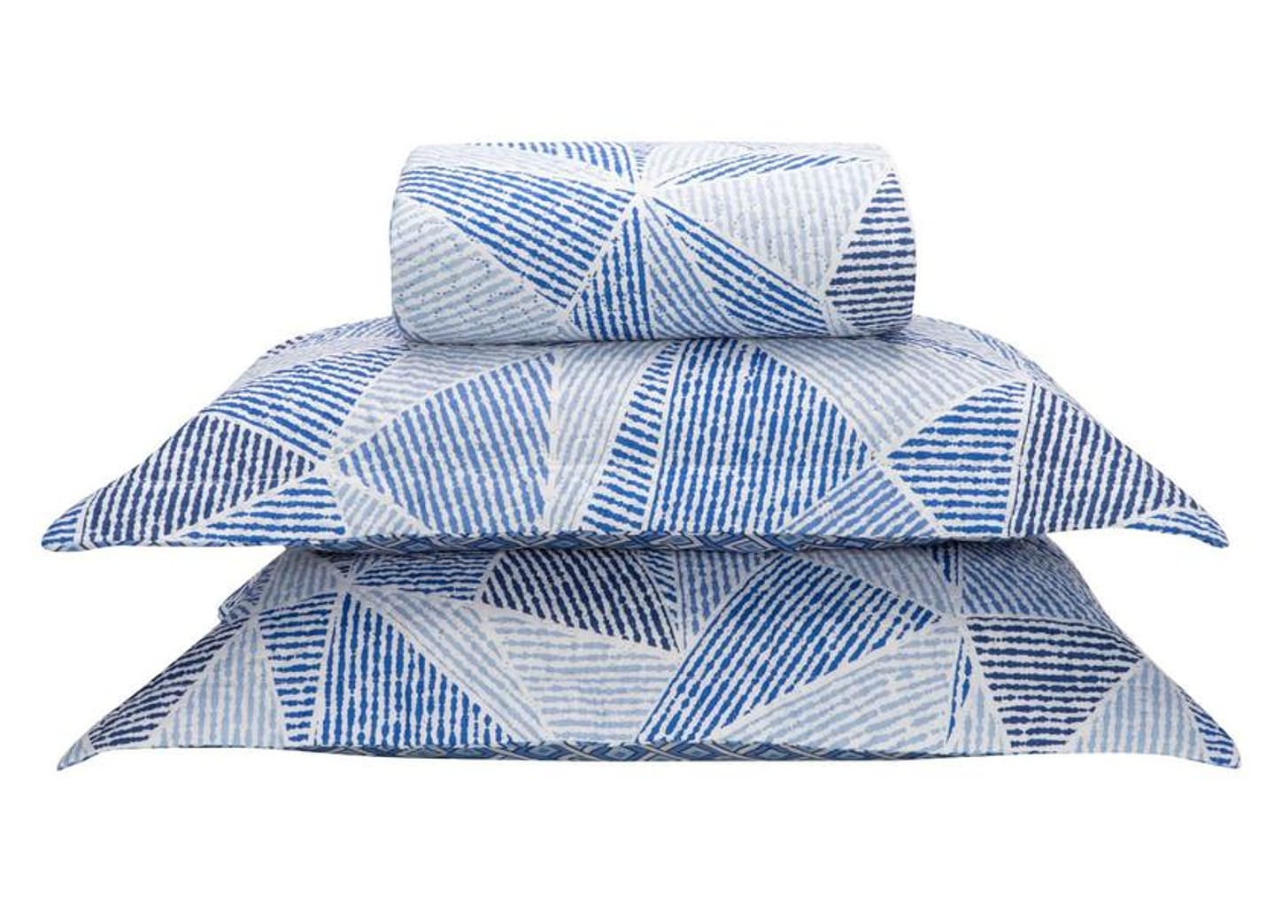 Colcha Queen Bett Design Microfibra Geo Azul 3 Peças