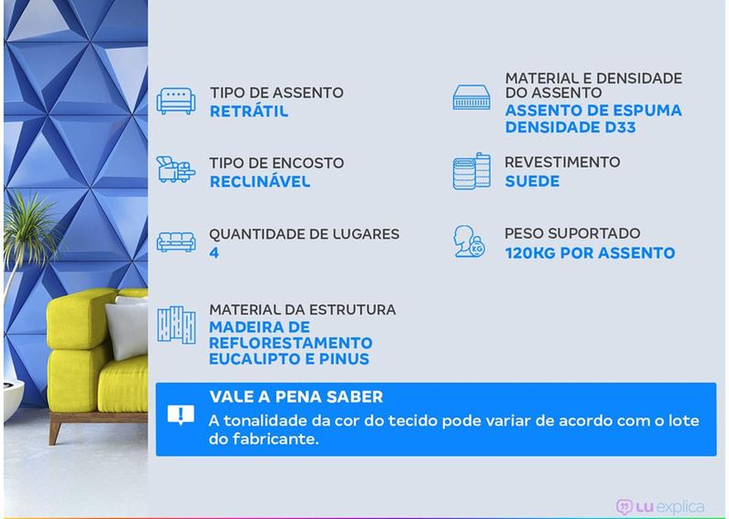 Sofá Retrátil Reclinável 4 Lugares Suede Moviment Artesano Linoforte