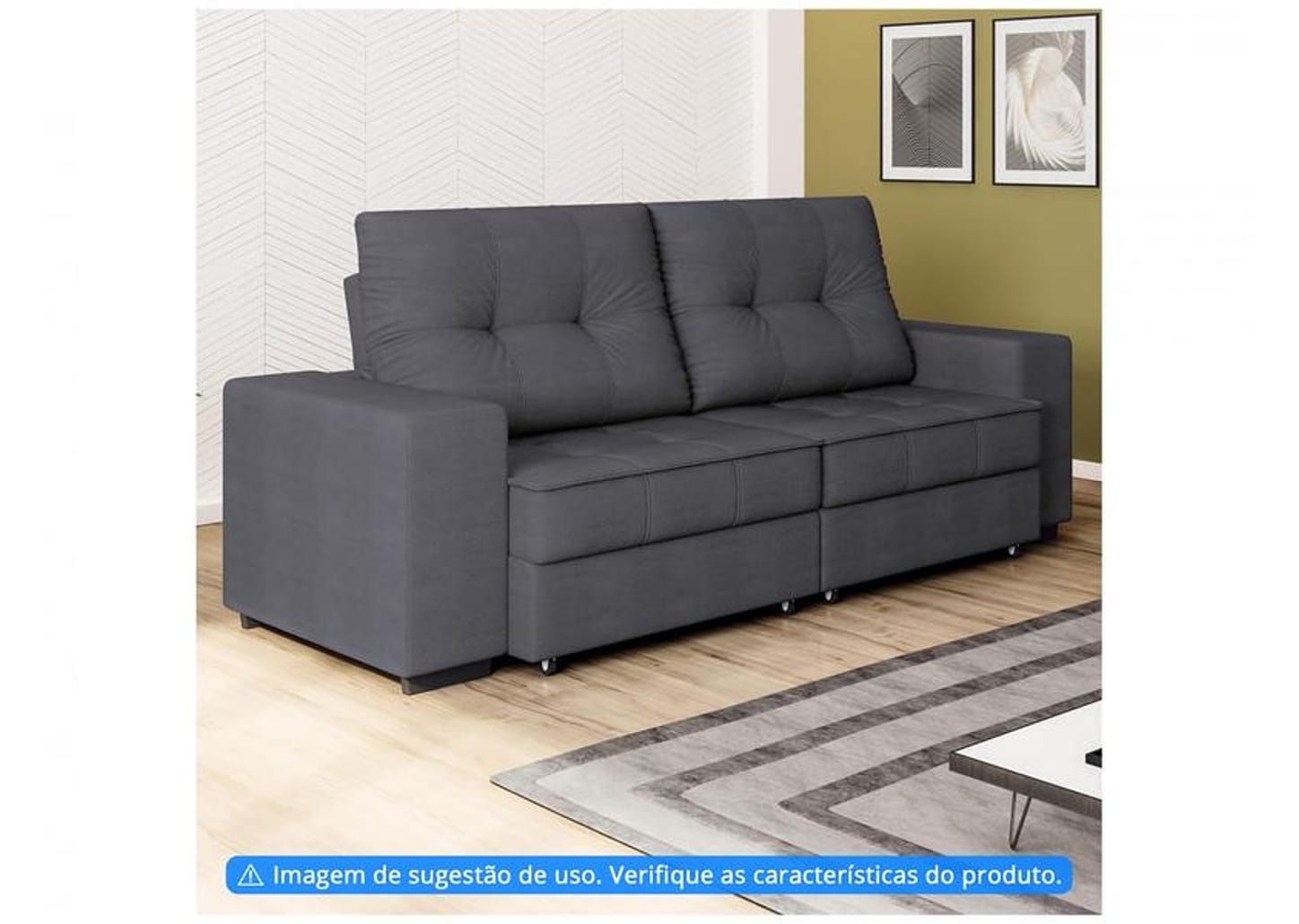 Sofá Retrátil Reclinável 4 Lugares Suede Moviment Artesano Linoforte