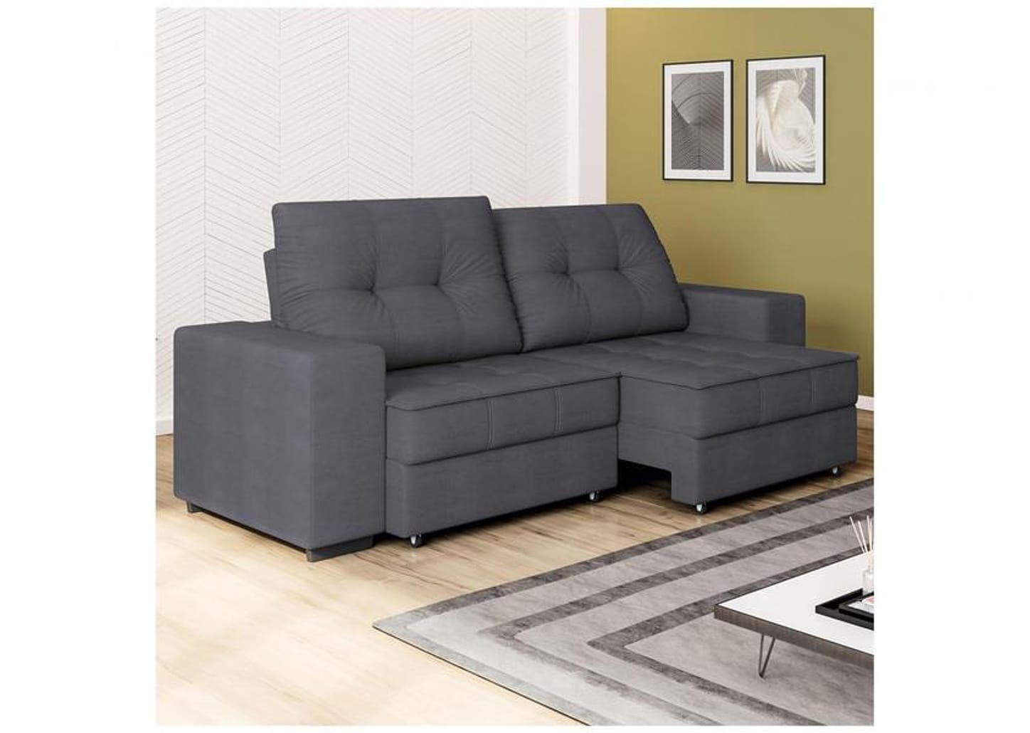 Sofá Retrátil Reclinável 4 Lugares Suede Moviment Artesano Linoforte