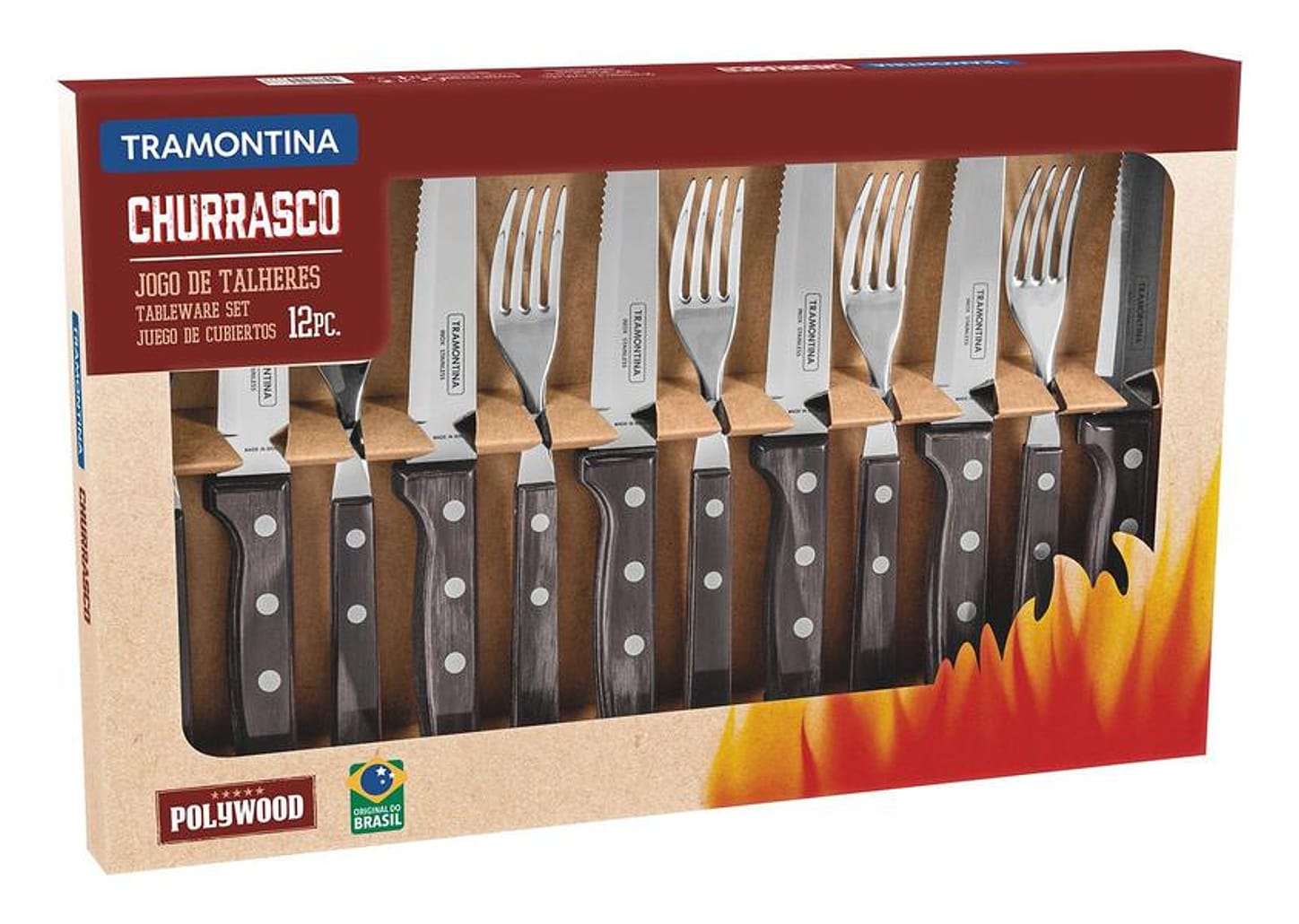 Conjunto de Talheres Tramontina 12 Peças Polywood