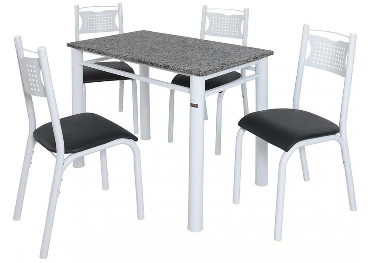 Mesa de Cozinha 4 Cadeiras 4 Lugares Retangular - Poeme Ciplafe