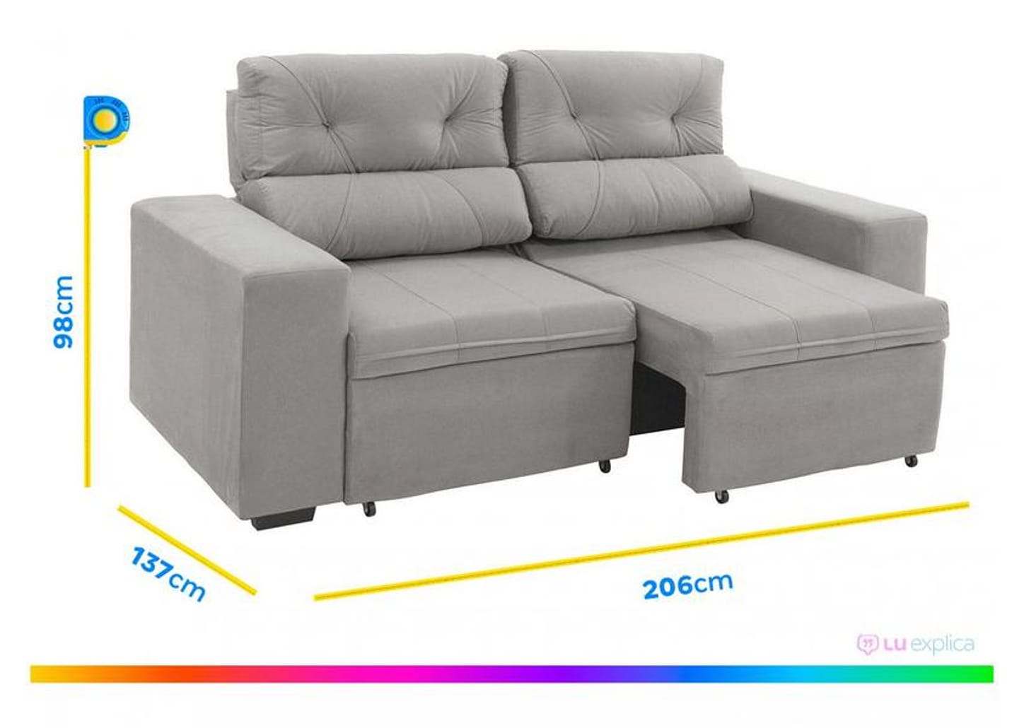 Conjunto de Sofás 2 e 3 Lugares Retrátil e - Reclinável Phormatta Evolution SMP