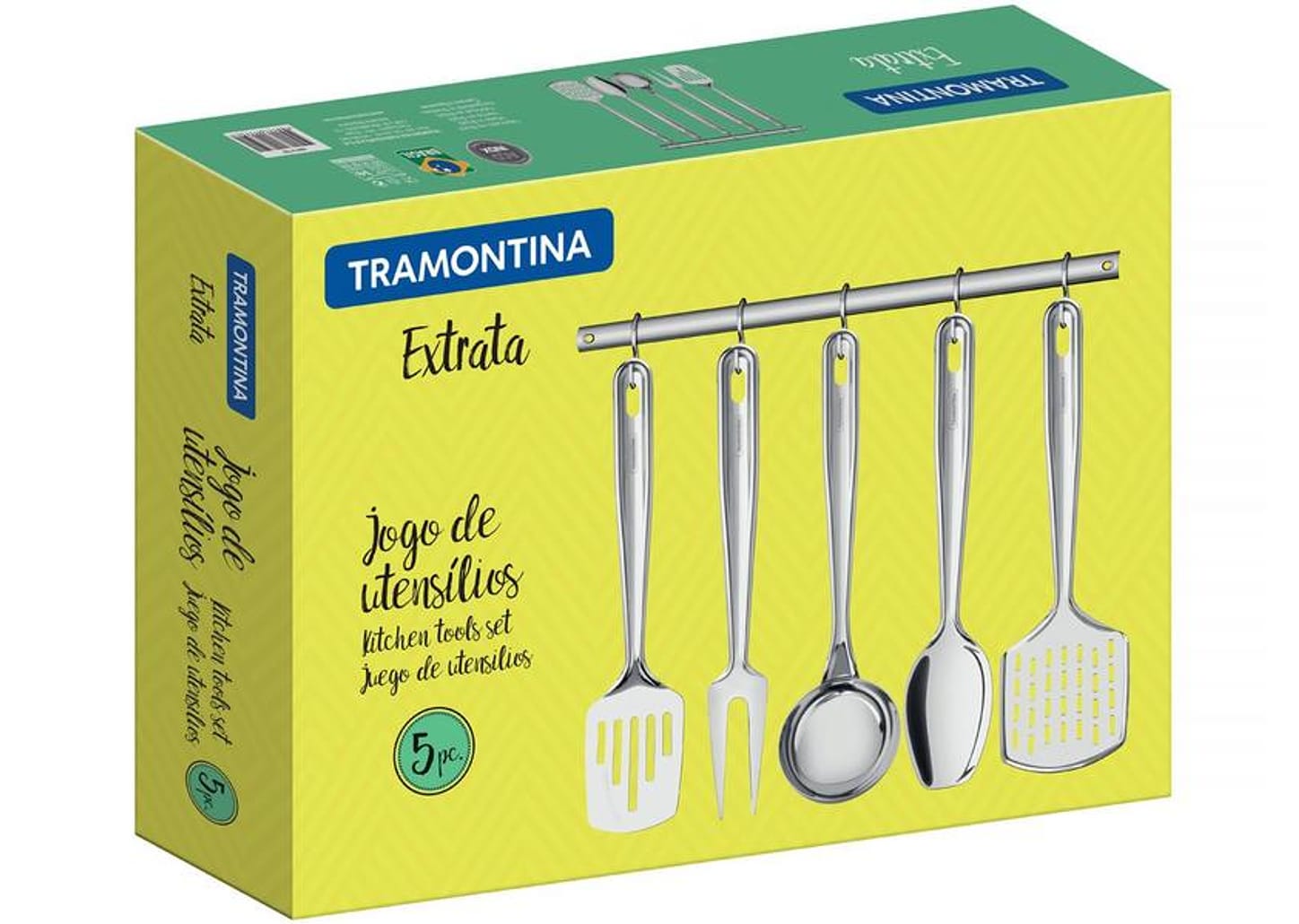 Jogo de Utensílios Tramontina Inox 5 Peças - Extrata 66815/700