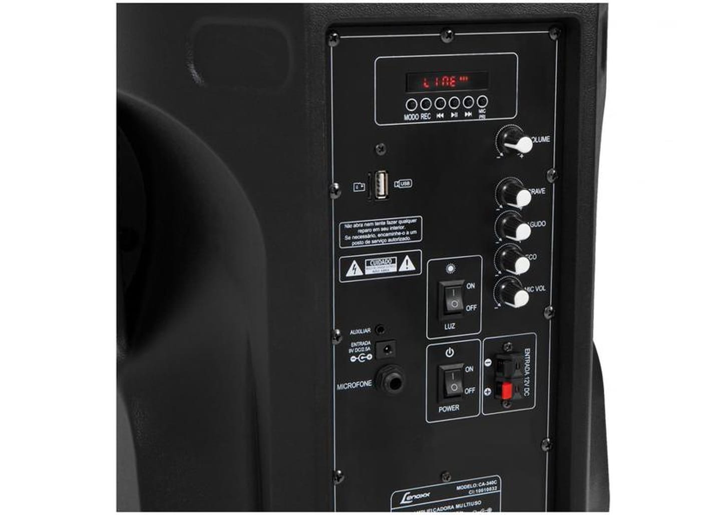 Caixa de Som Bluetooth Lenoxx CA 340 - Amplificada 290W USB