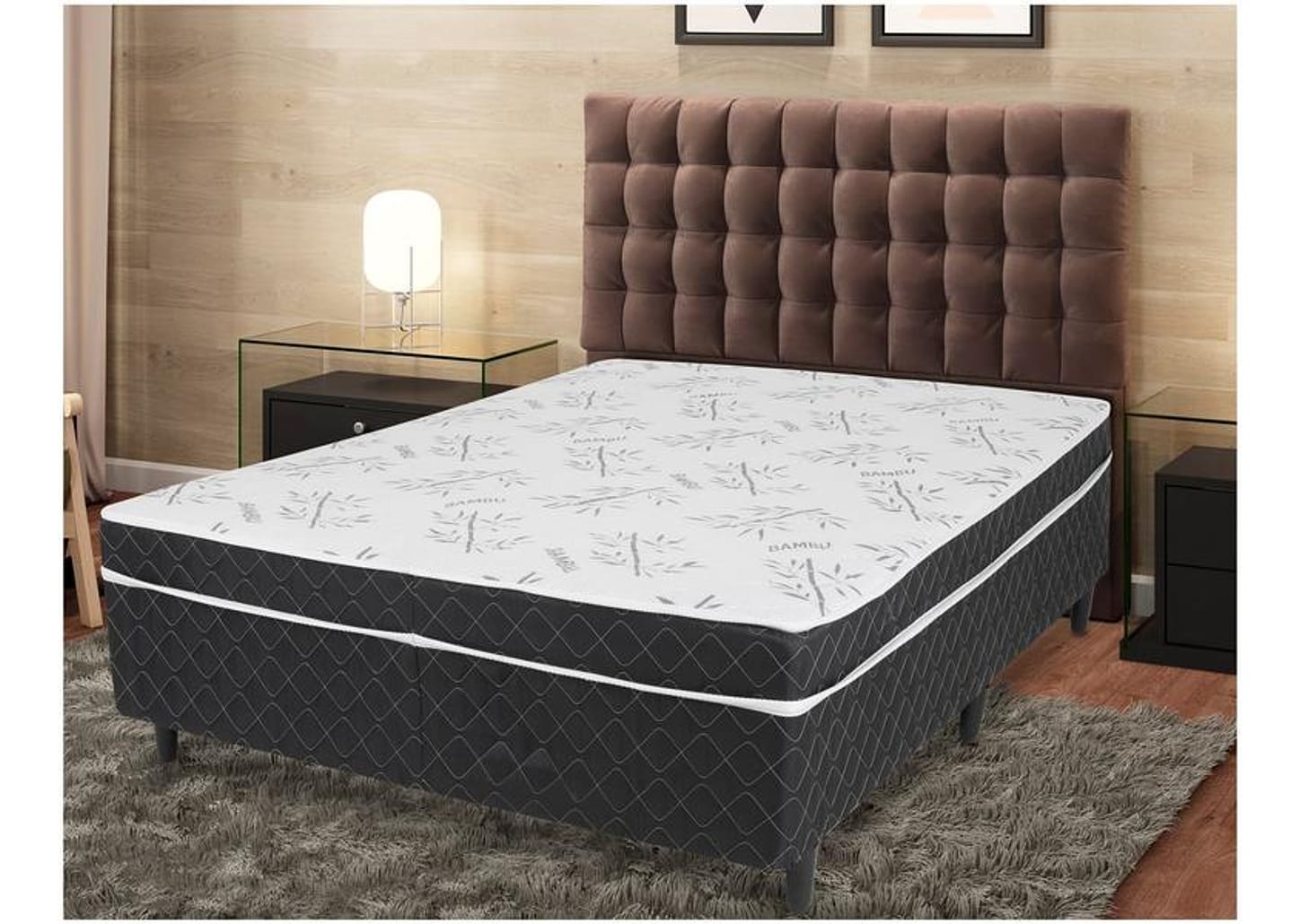 Cama Box Casal V-Joy Conjugada 50cm de Altura Benfica